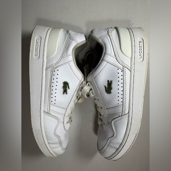 Lacoste Shoes - Lacoste White Low-Top Leather Sneakers